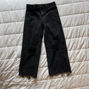 Girls size 10-12 Wonder Nation black distressed, raw hem jeans